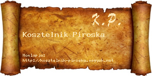 Kosztelnik Piroska névjegykártya